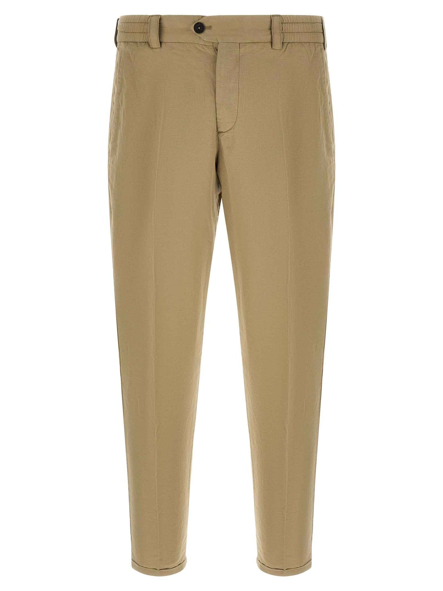 Beige Linen Casual Pants