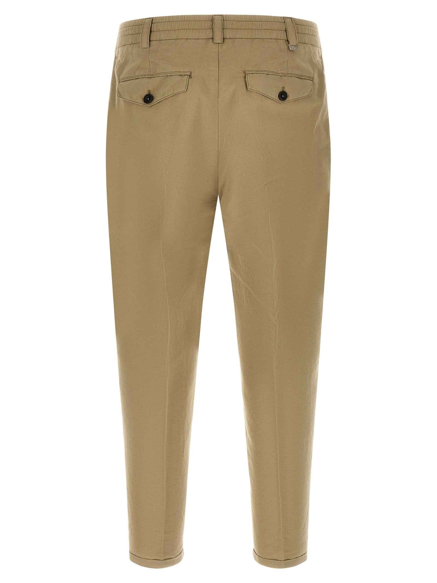 Beige Linen Casual Pants
