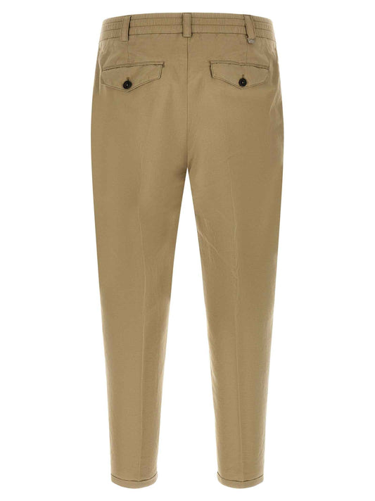 Beige Linen Casual Pants