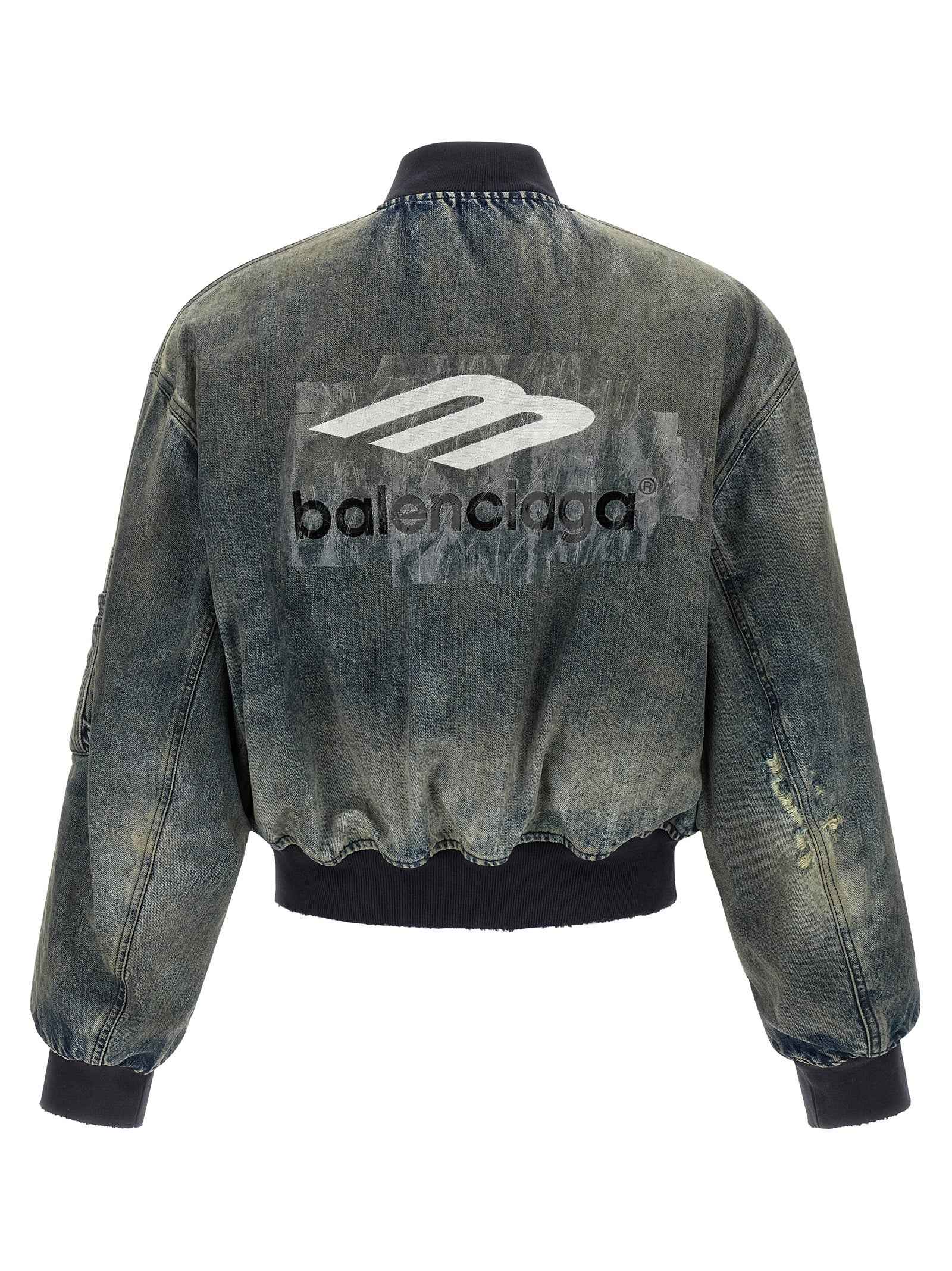 Gray Polyester Bomber