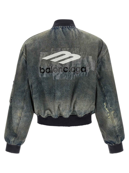 Gray Polyester Bomber