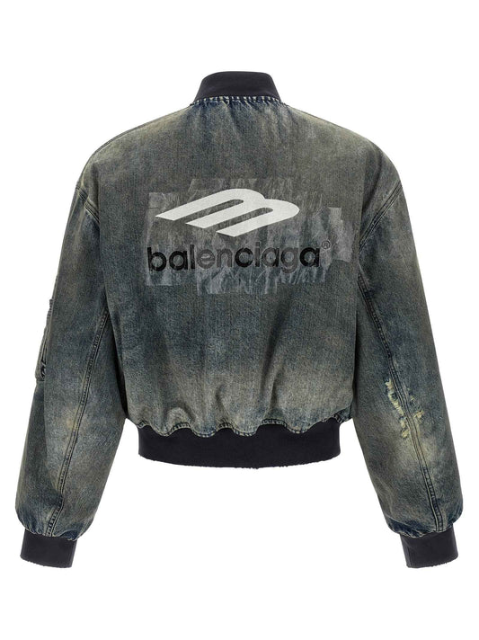 Gray Polyester Bomber