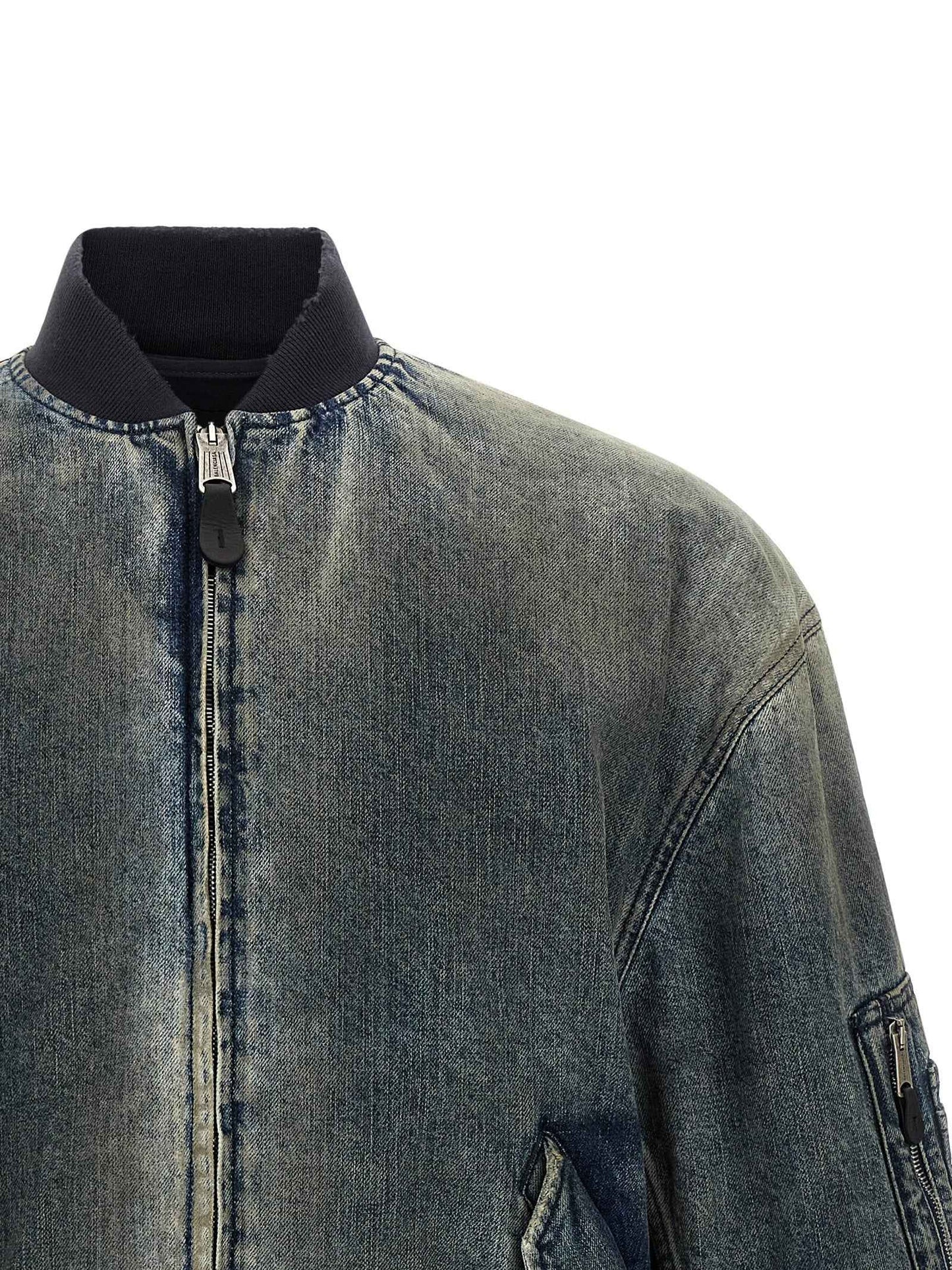 Gray Polyester Bomber