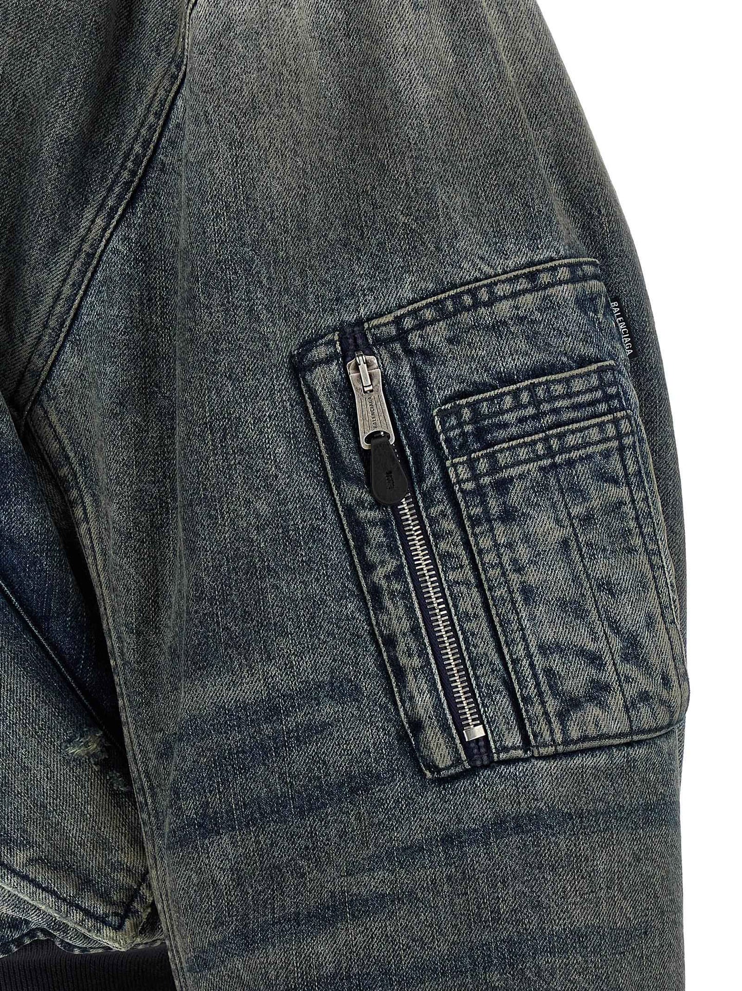 Gray Polyester Bomber