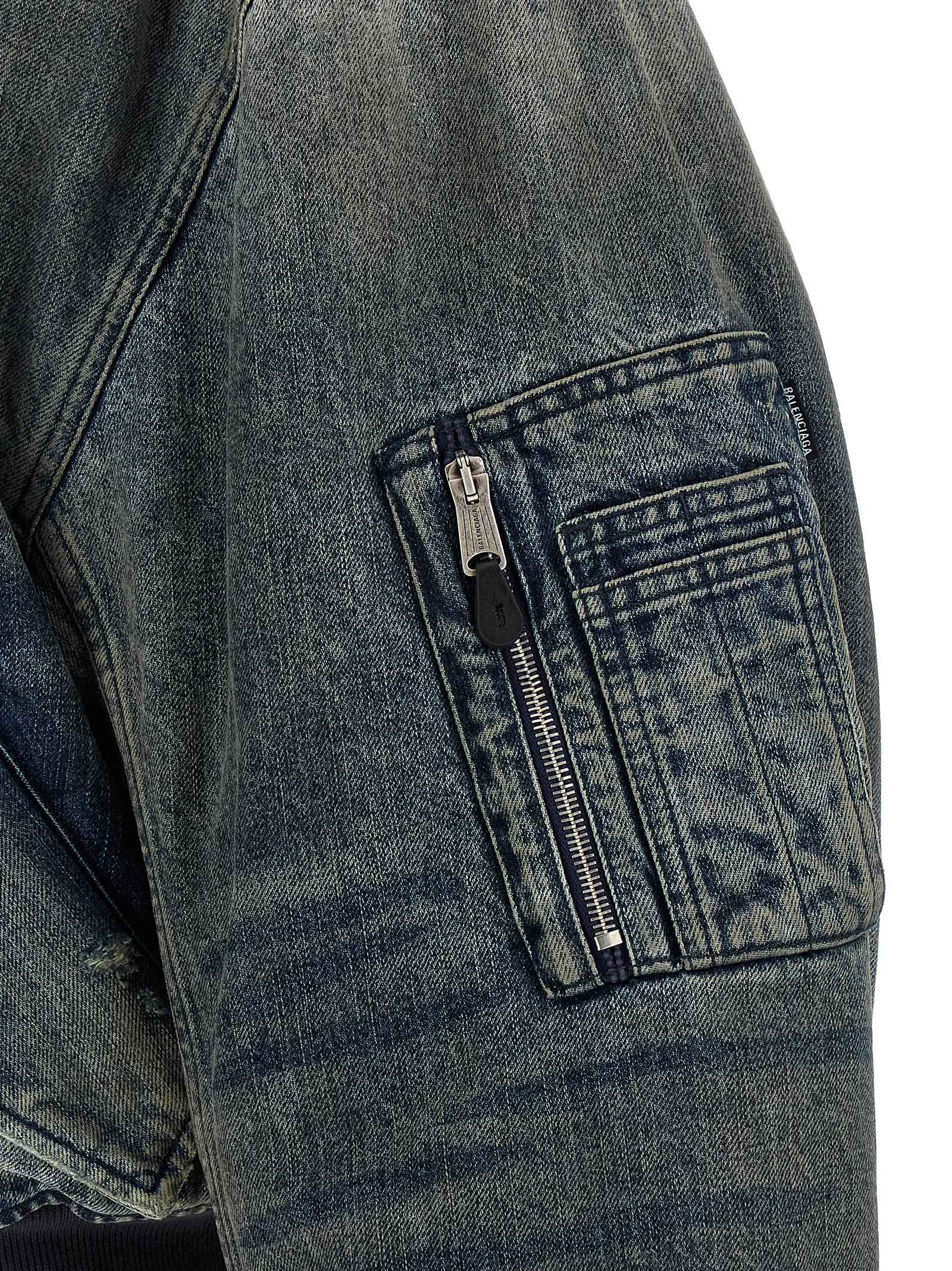 Gray Polyester Bomber