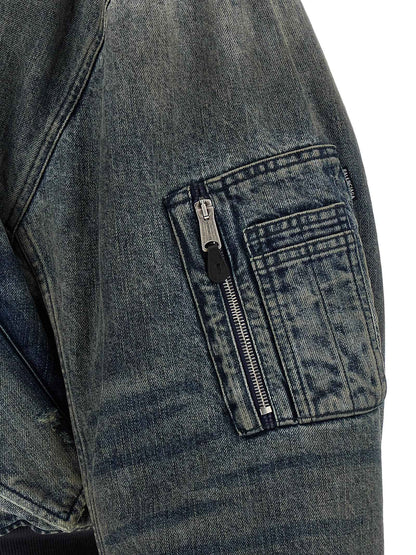 Gray Polyester Bomber