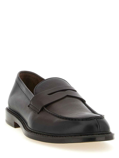Brown Calfskin Slip-On Loafers