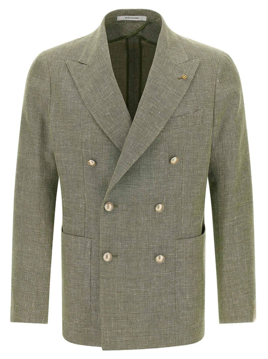 Bicolor Linen Blazer