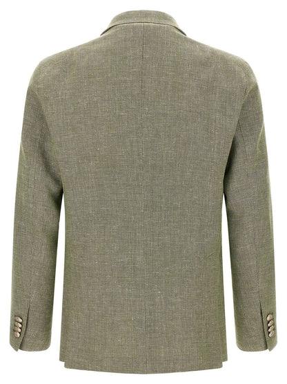 Bicolor Linen Blazer