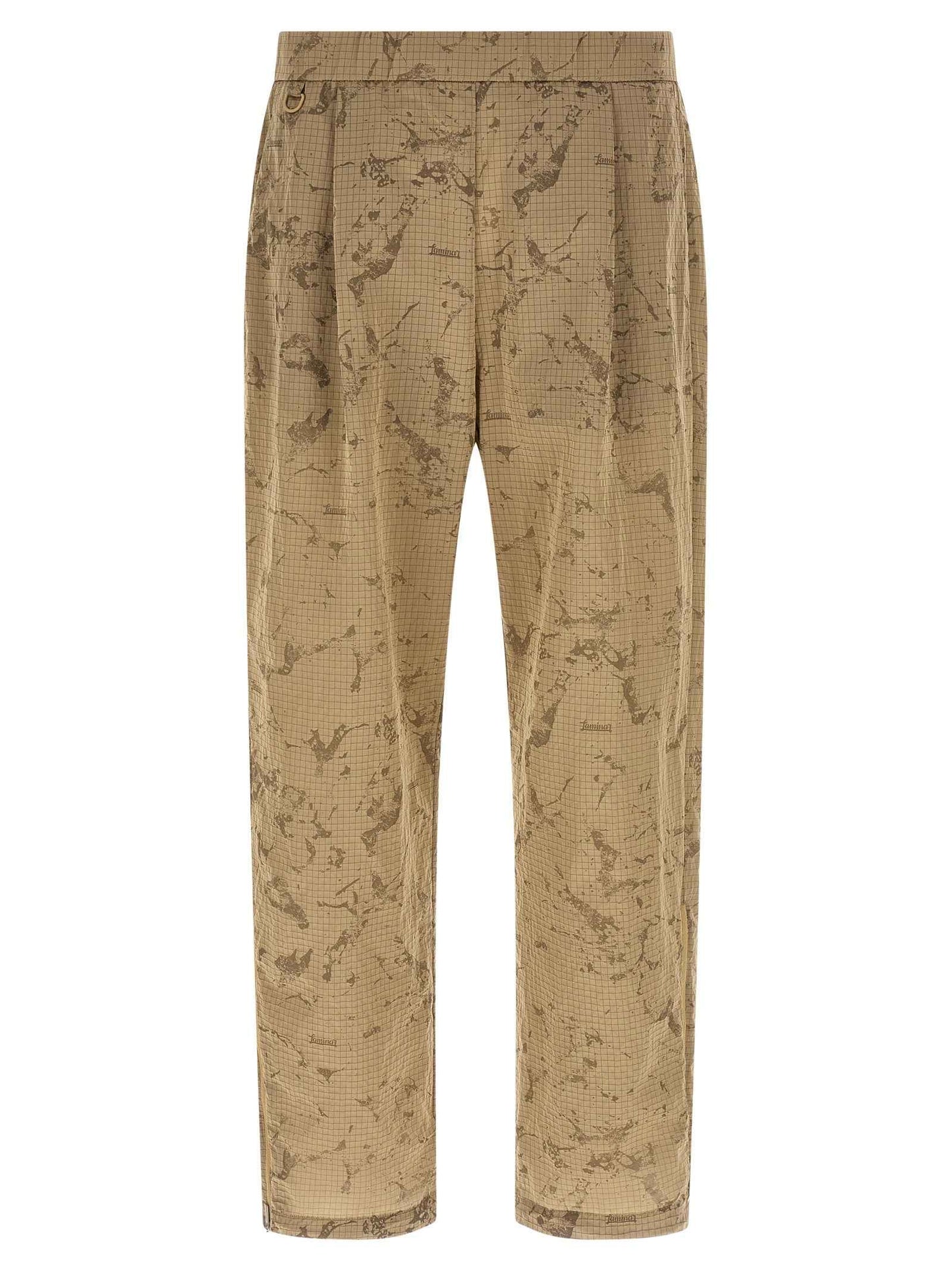 Beige Polyamide Casual Pants