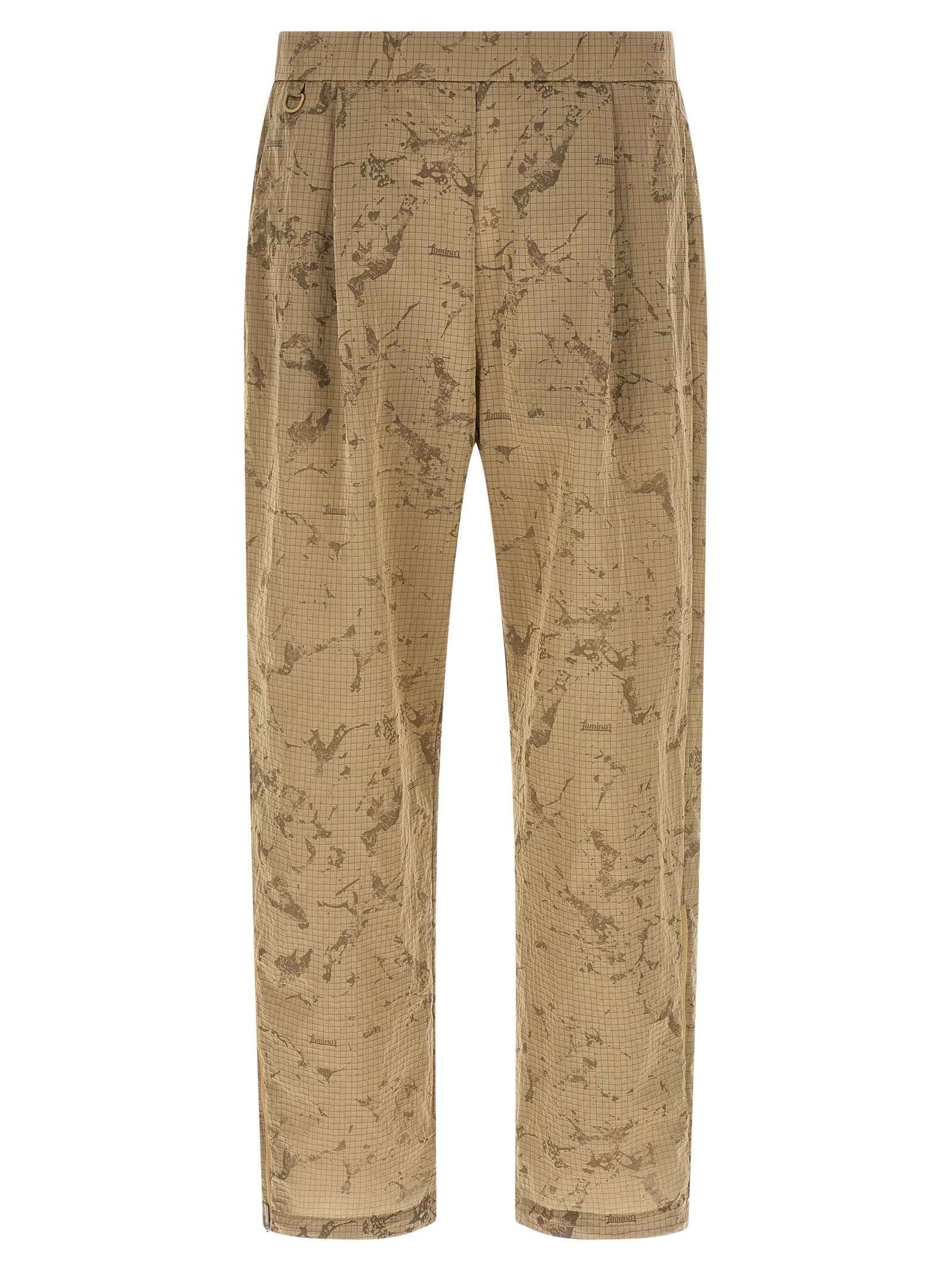 Beige Polyamide Casual Pants