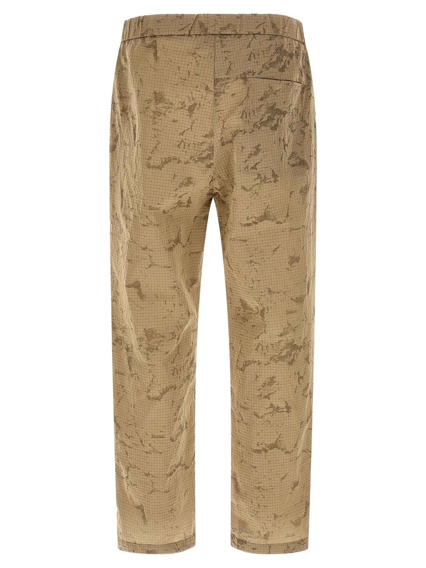 Beige Polyamide Casual Pants
