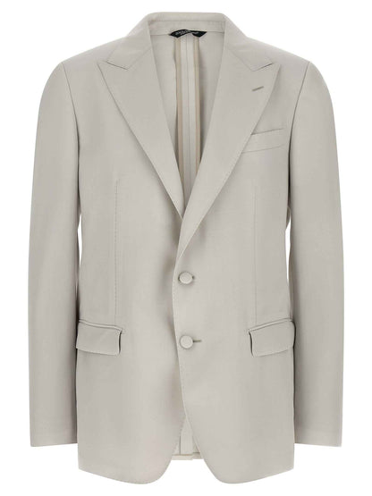 Gray Virgin Wool Blazer