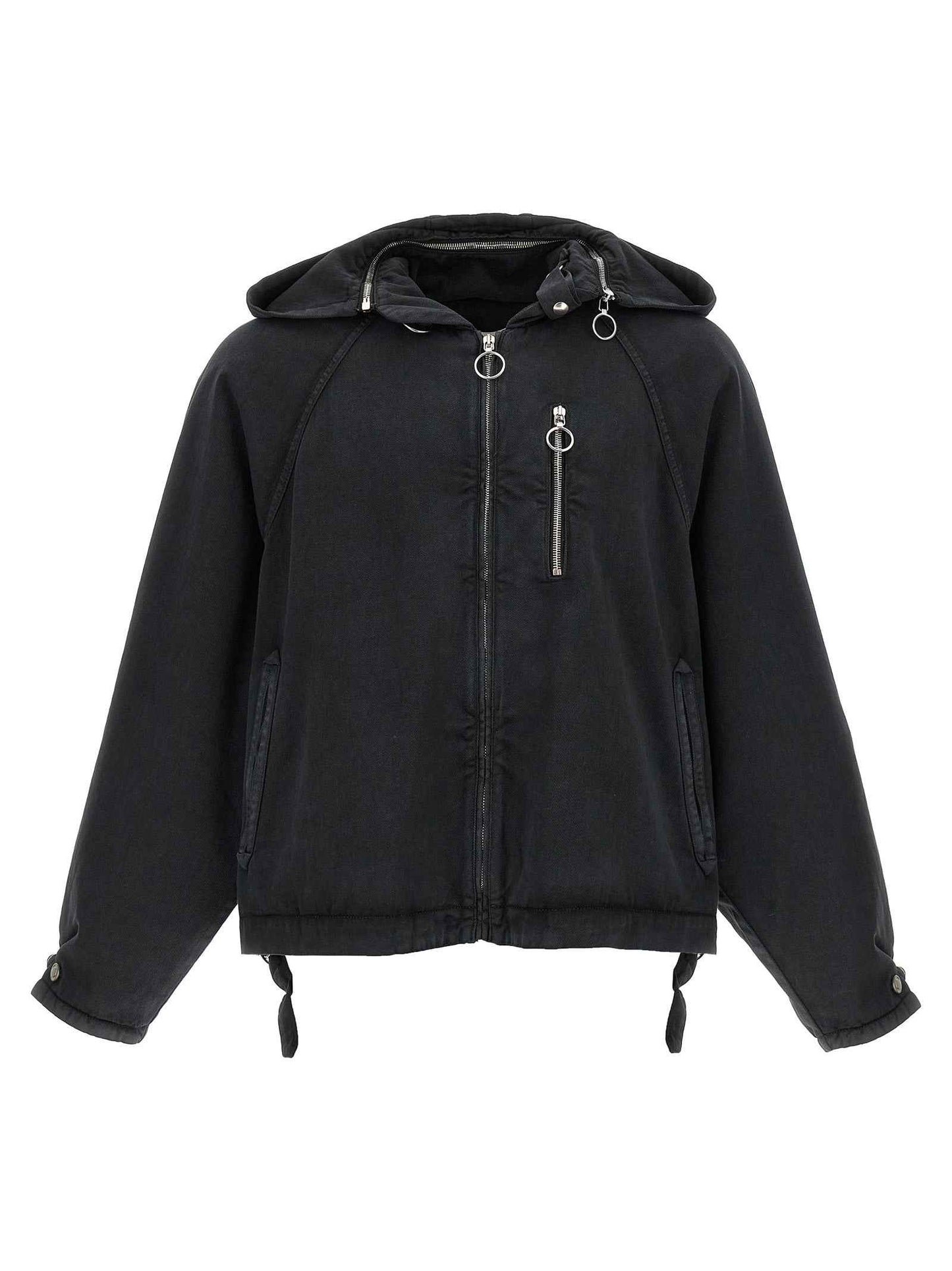Black Cotton Shell Jacket