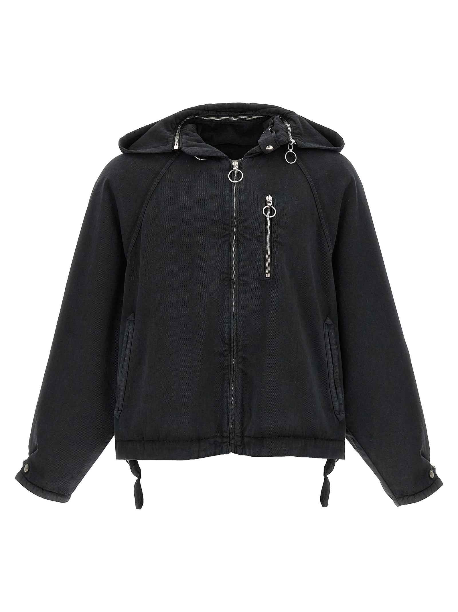 Black Cotton Shell Jacket