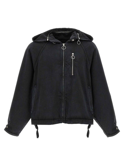 Black Cotton Shell Jacket