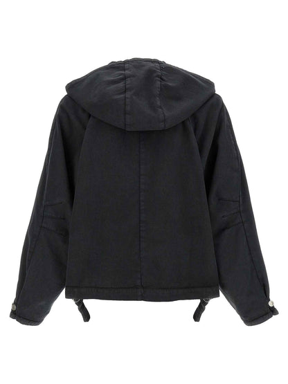 Black Cotton Shell Jacket