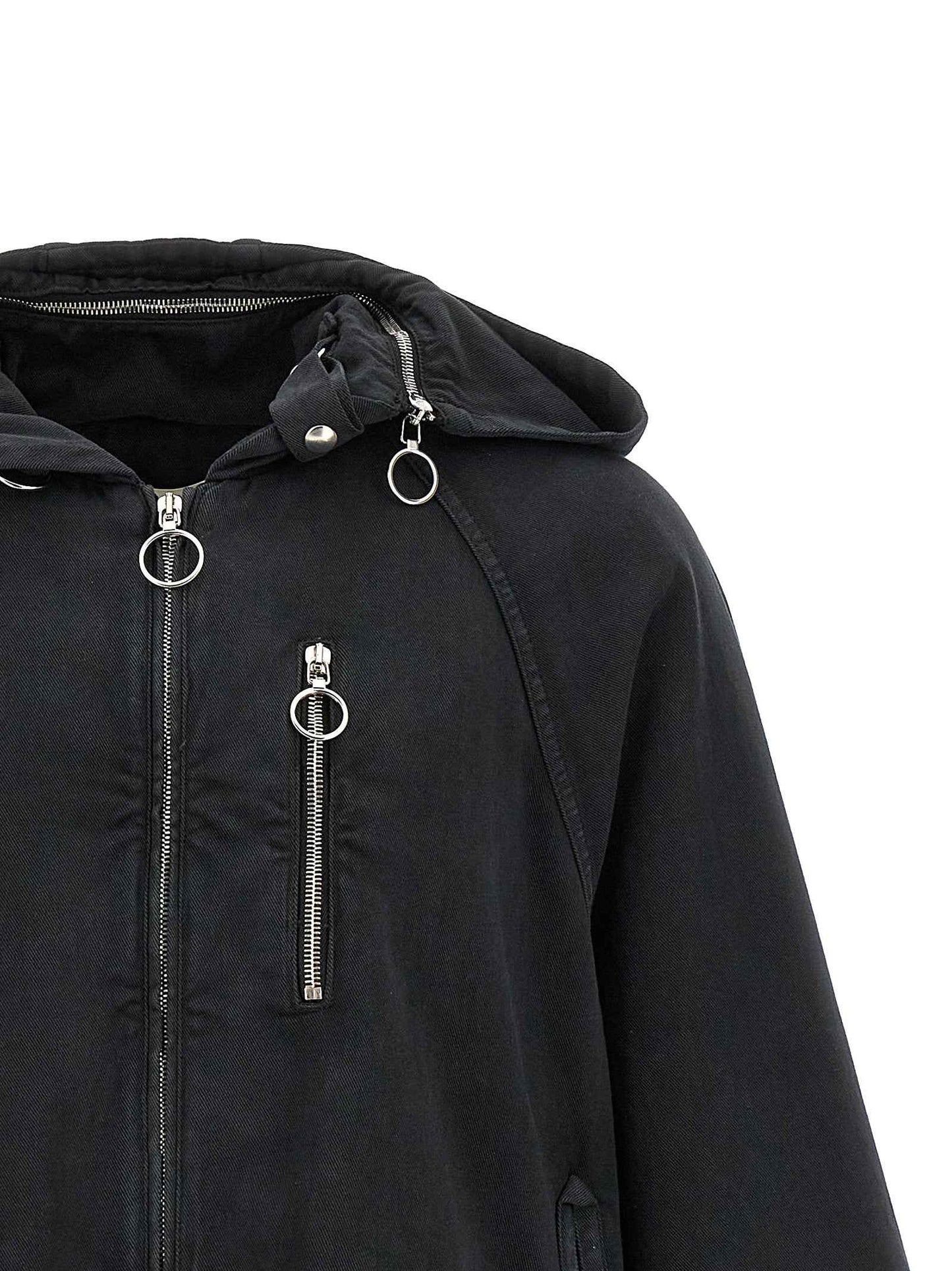Black Cotton Shell Jacket