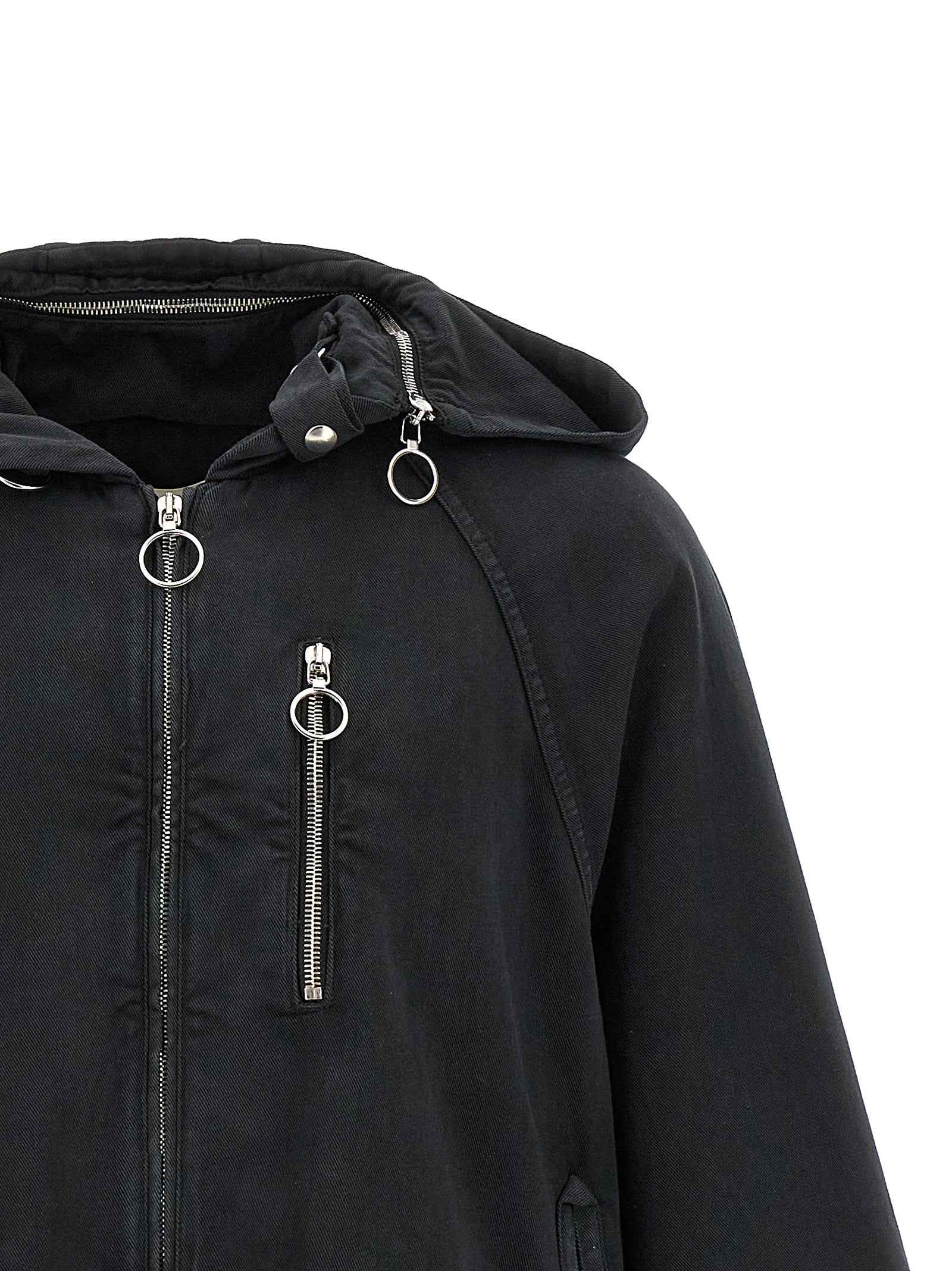 Black Cotton Shell Jacket