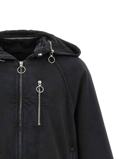 Black Cotton Shell Jacket