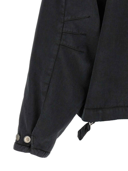 Black Cotton Shell Jacket