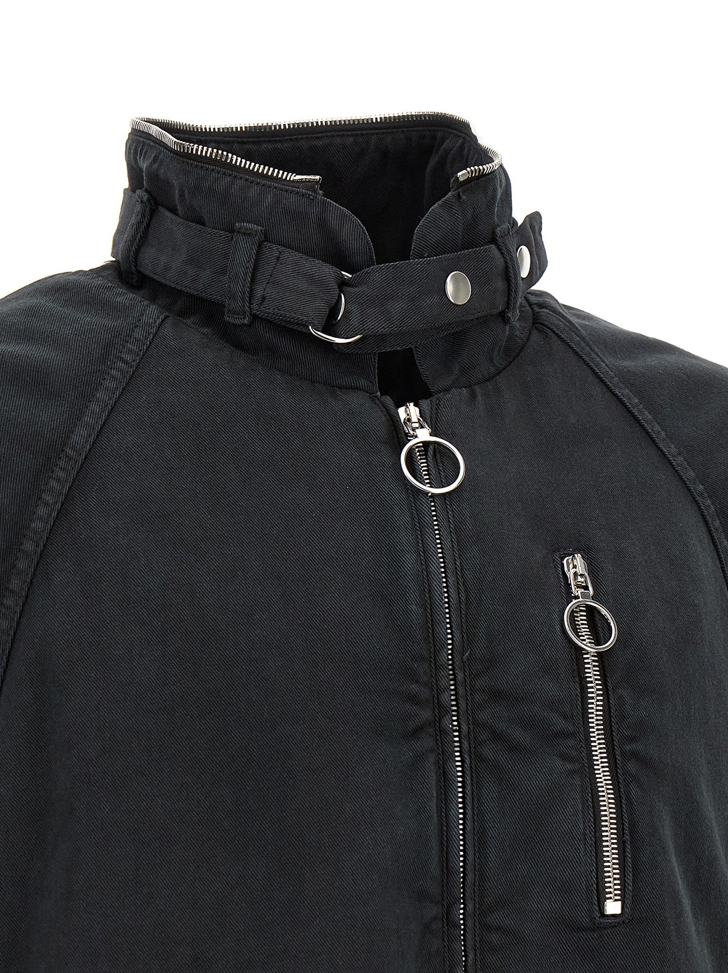 Black Cotton Shell Jacket