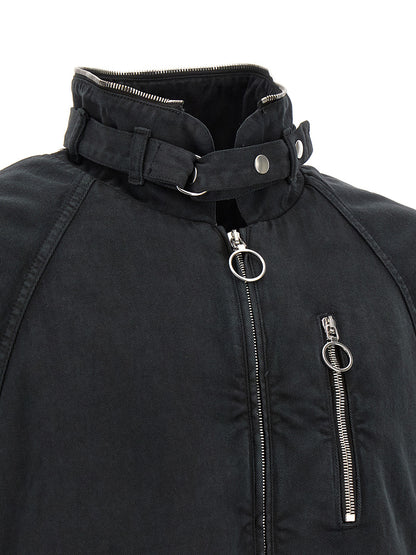 Black Cotton Shell Jacket