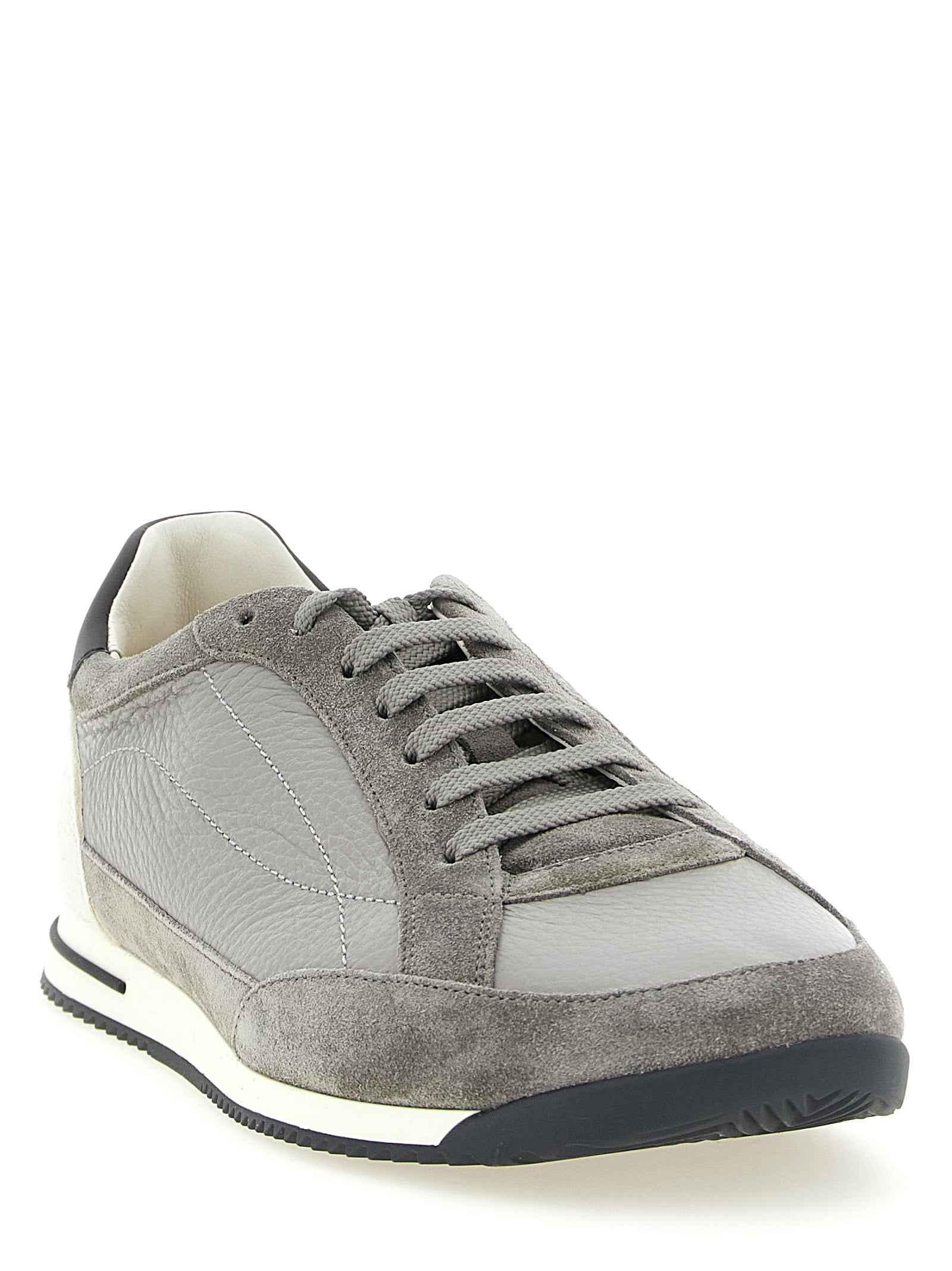 Gray Nubuc Leather Sneakers