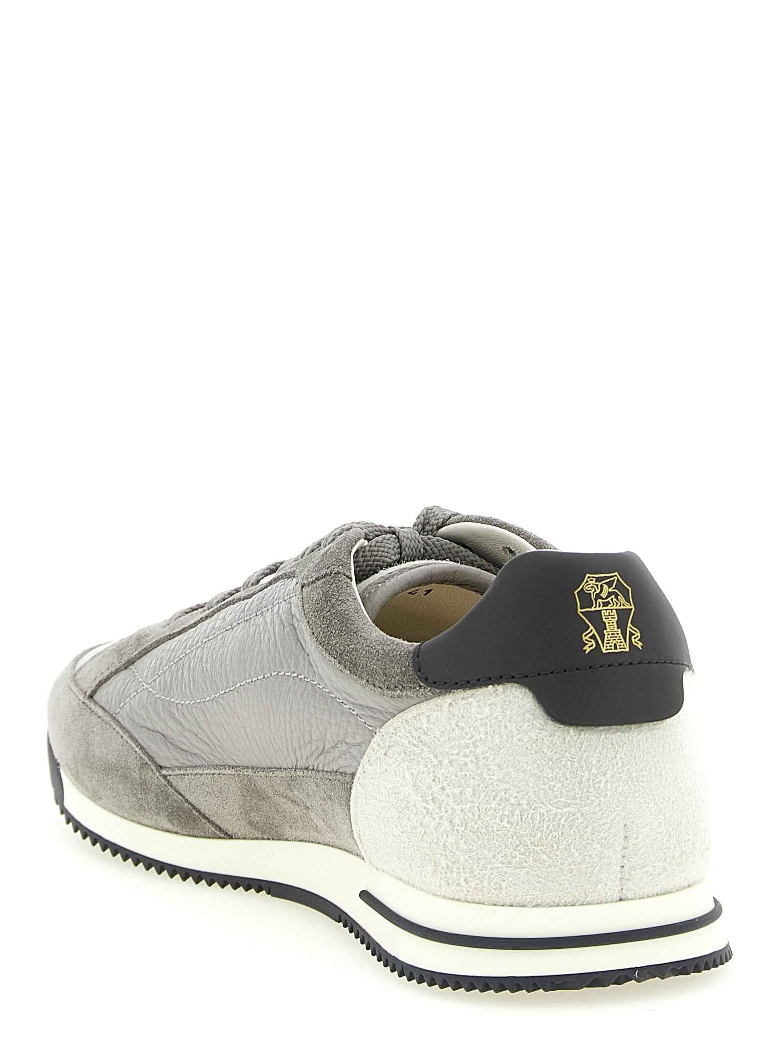 Gray Nubuc Leather Sneakers