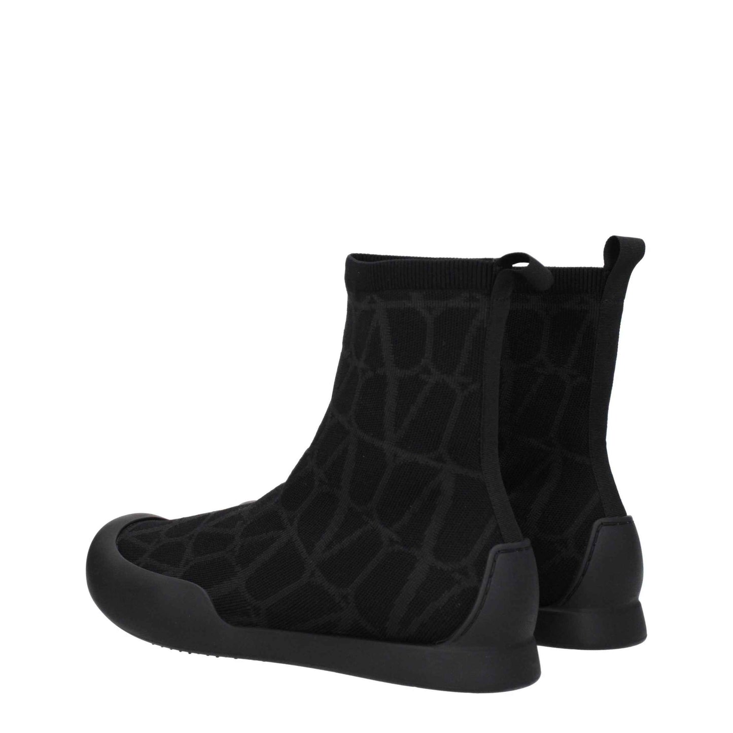 Black Fabric High Top Sneakers
