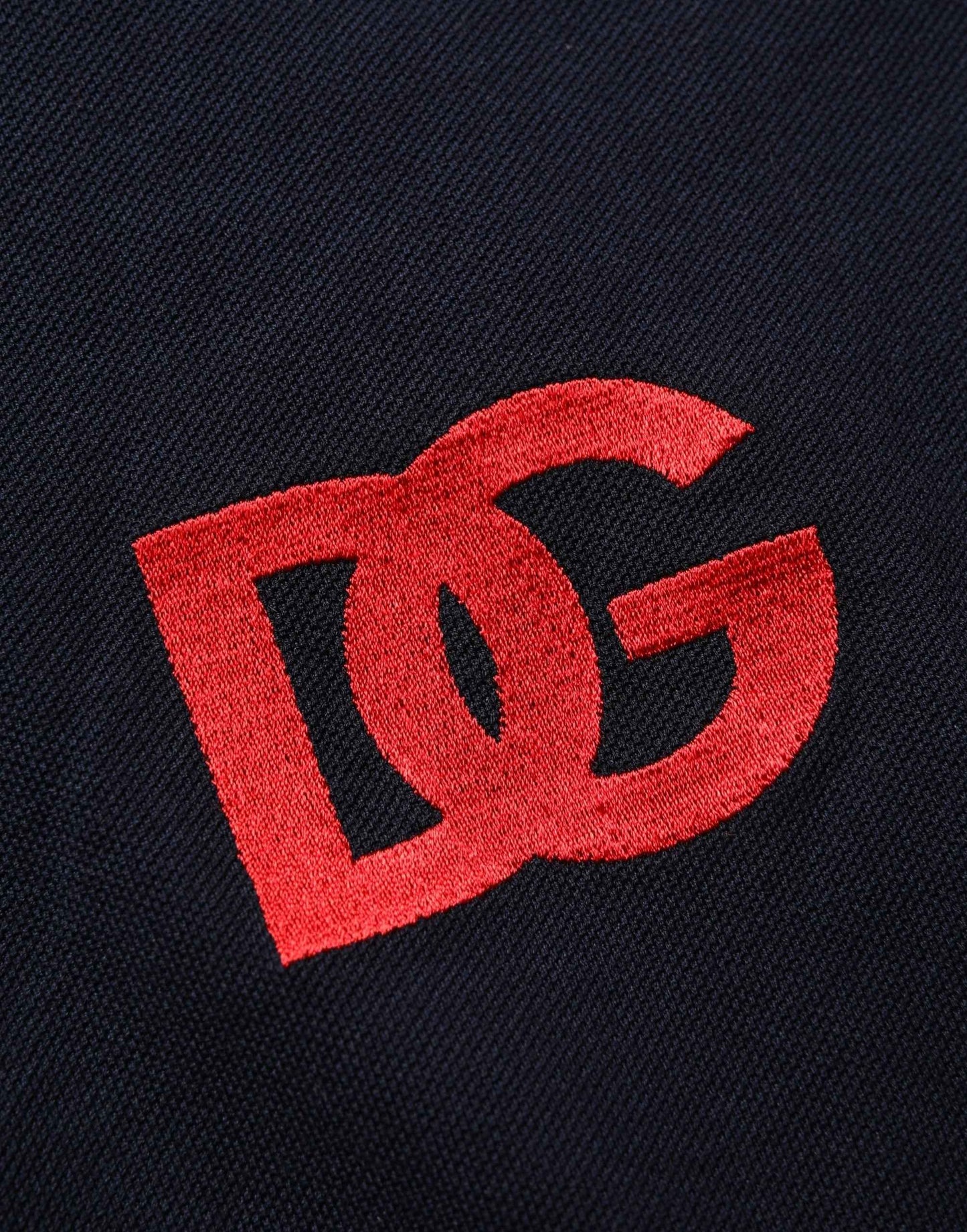 Black DG Logo Print Short Sleeve Polo T-shirt
