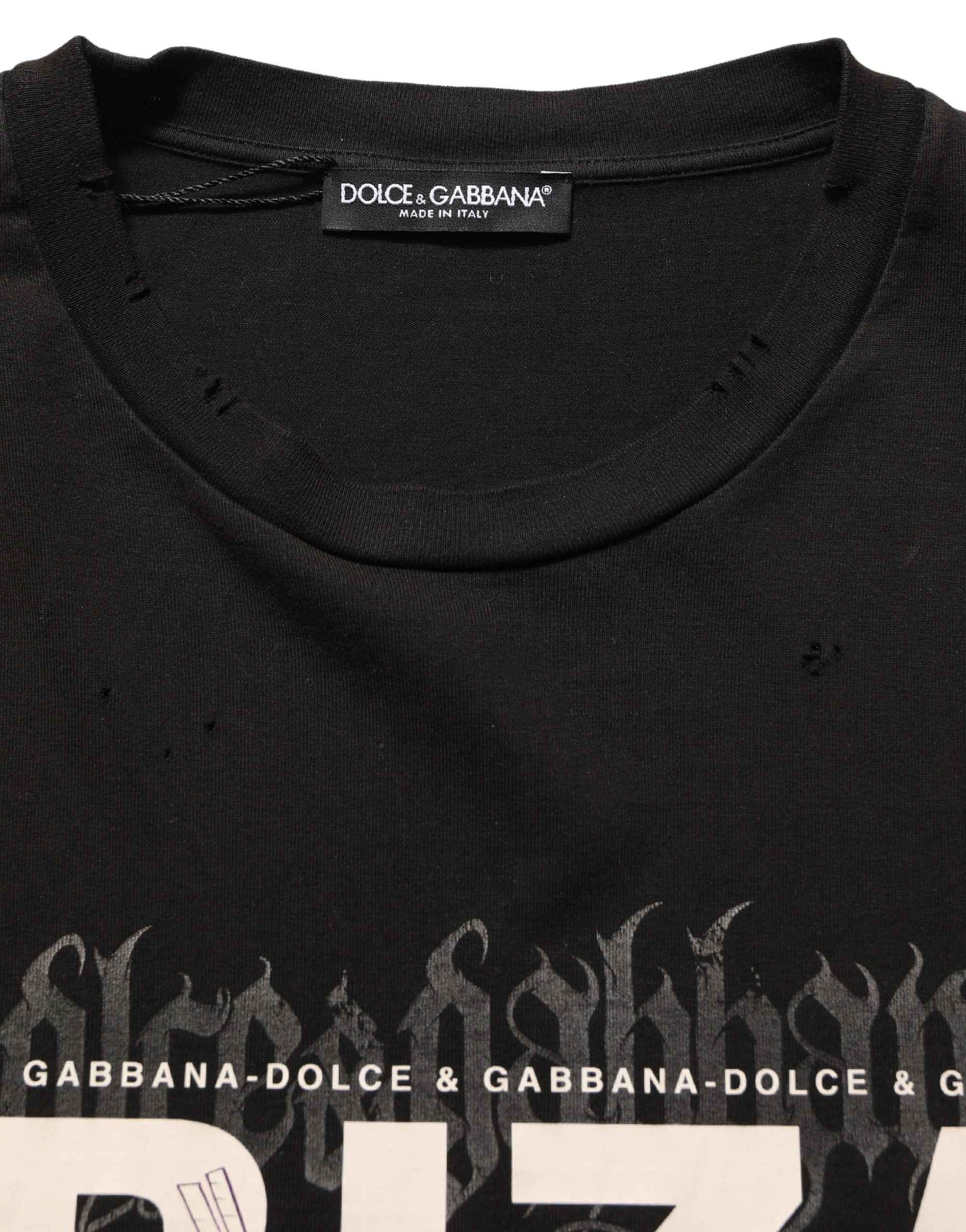 Black Tropical "IBIZA" Men Crew Neck T-shirt