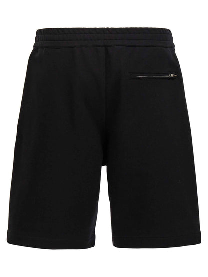 Black Cotton Bermuda Shorts