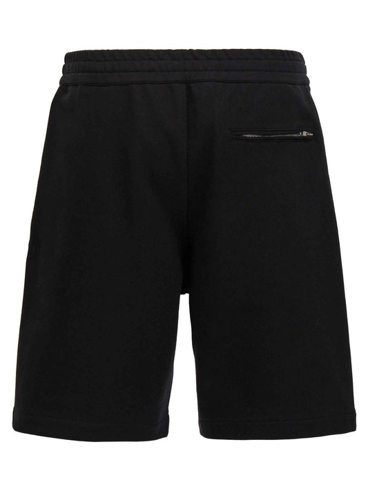 Black Cotton Bermuda Shorts
