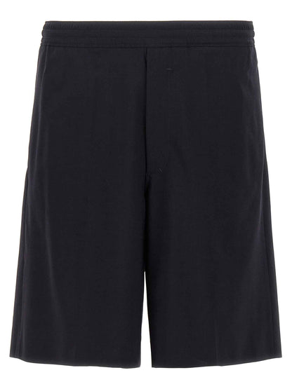 Blue Elastane Bermuda Shorts