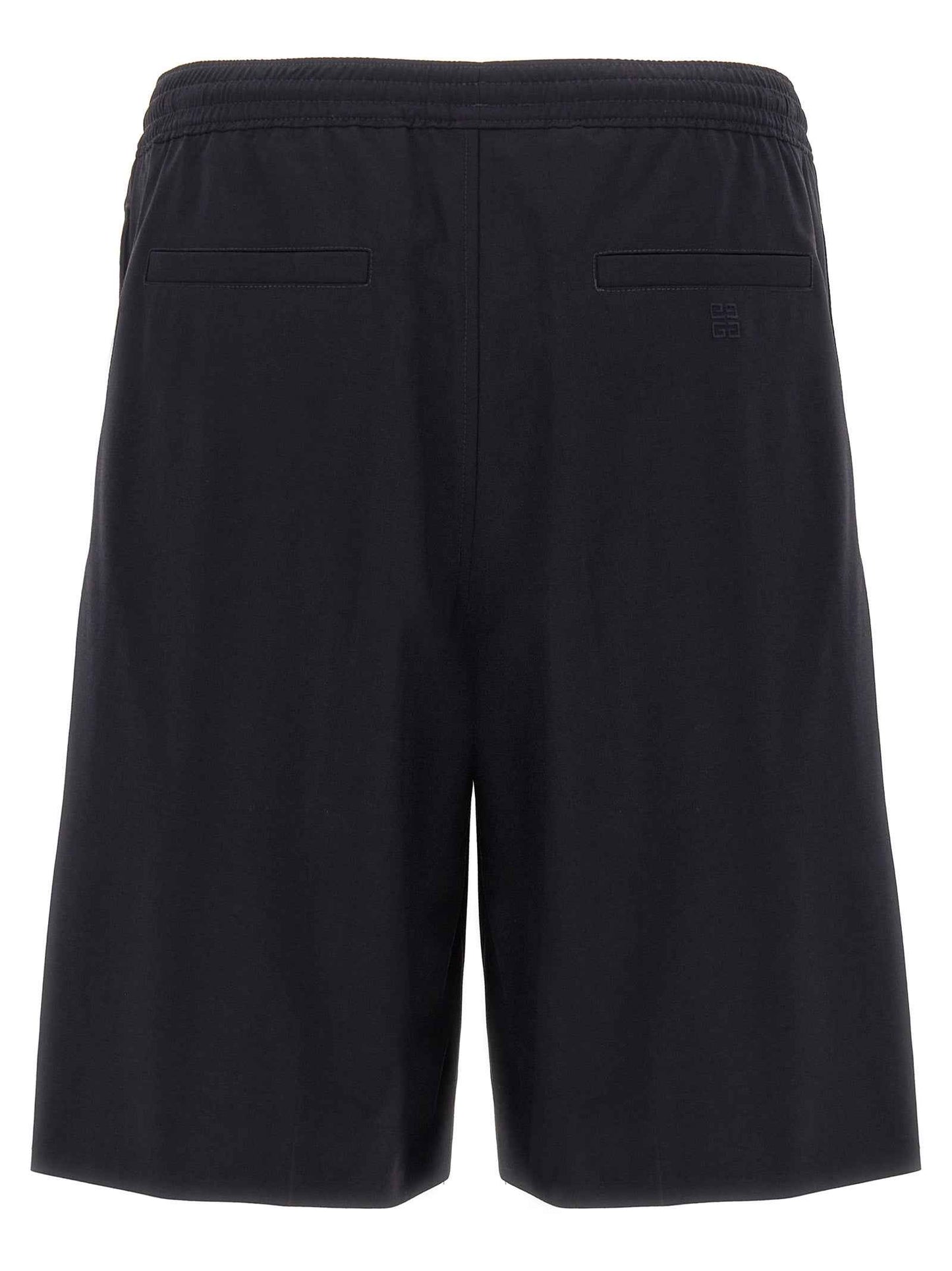 Blue Elastane Bermuda Shorts