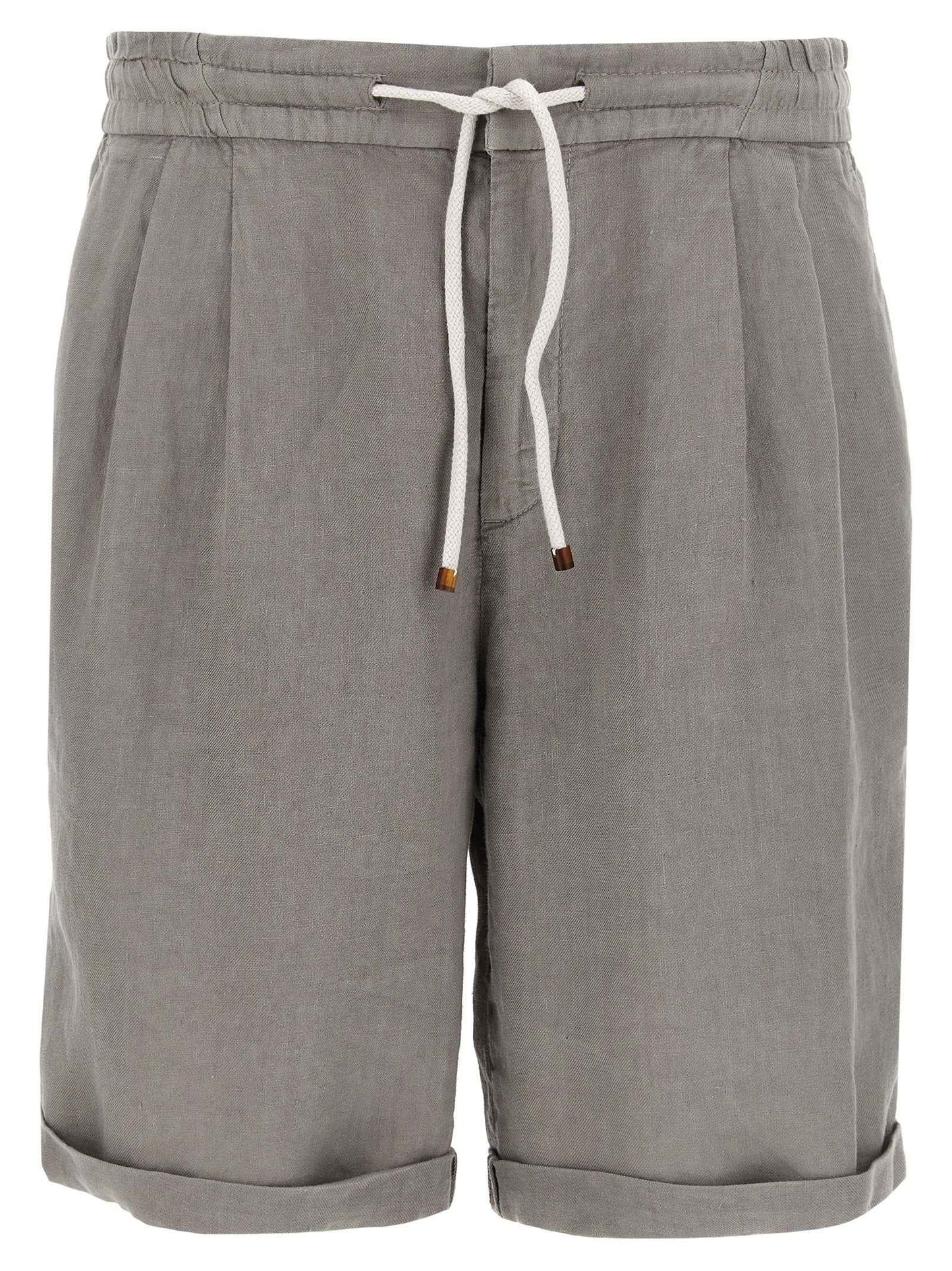 Gray Linen Bermuda Shorts