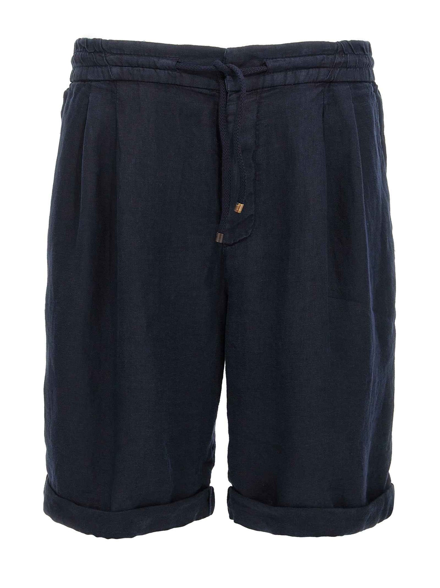 Blue Linen Bermuda Shorts