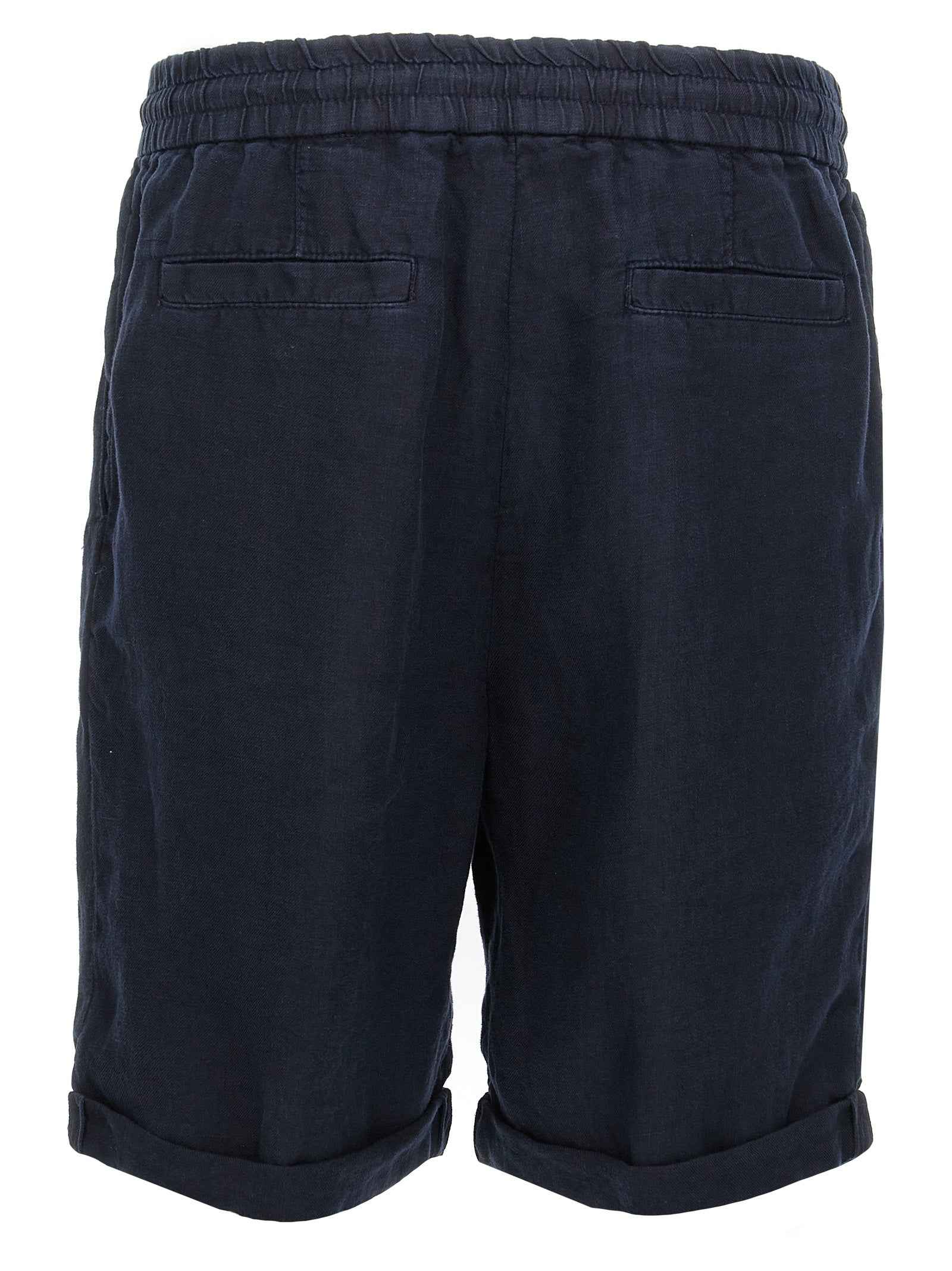 Blue Linen Bermuda Shorts