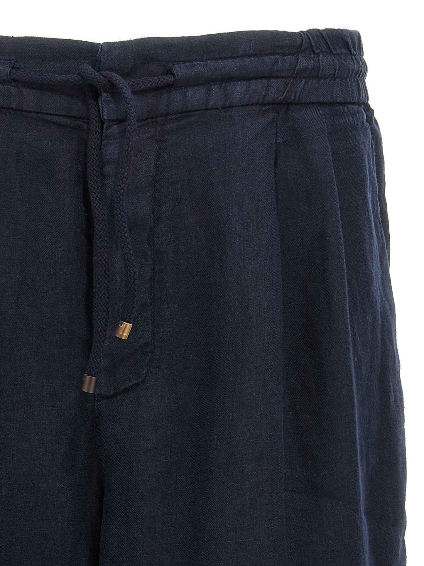 Blue Linen Bermuda Shorts