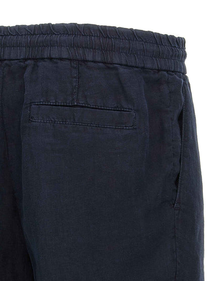 Blue Linen Bermuda Shorts