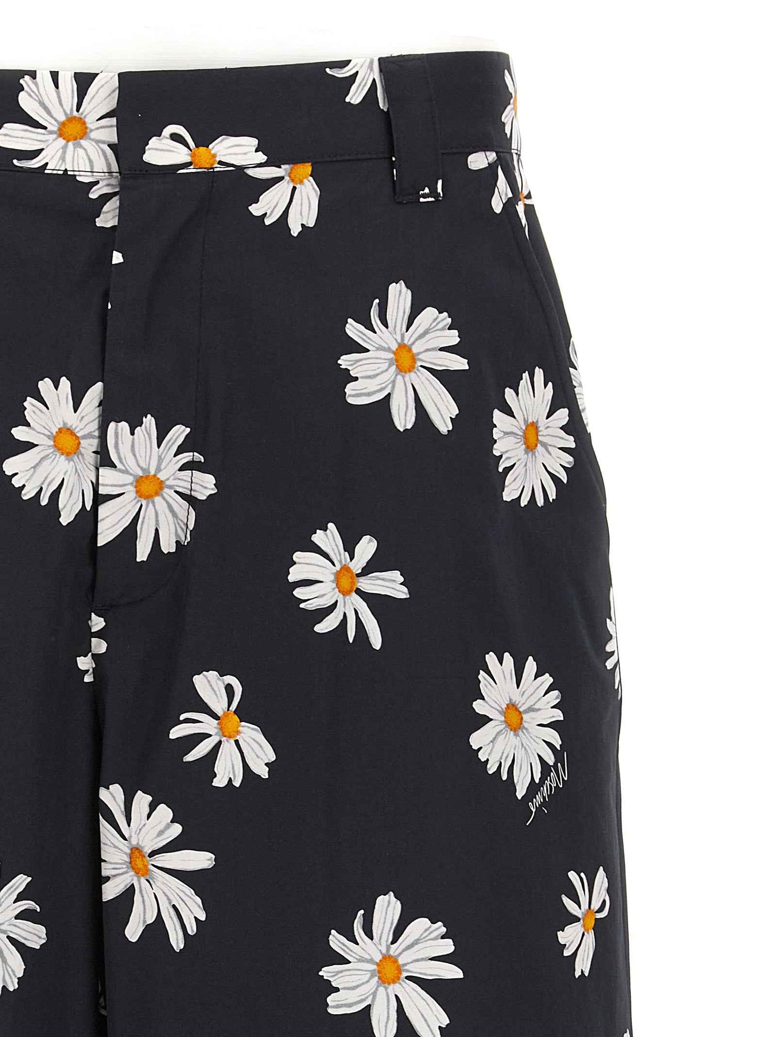 Black Cotton Bermuda Shorts