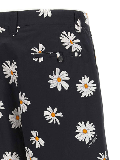 Black Cotton Bermuda Shorts