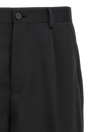 Black Polyester Bermuda Shorts