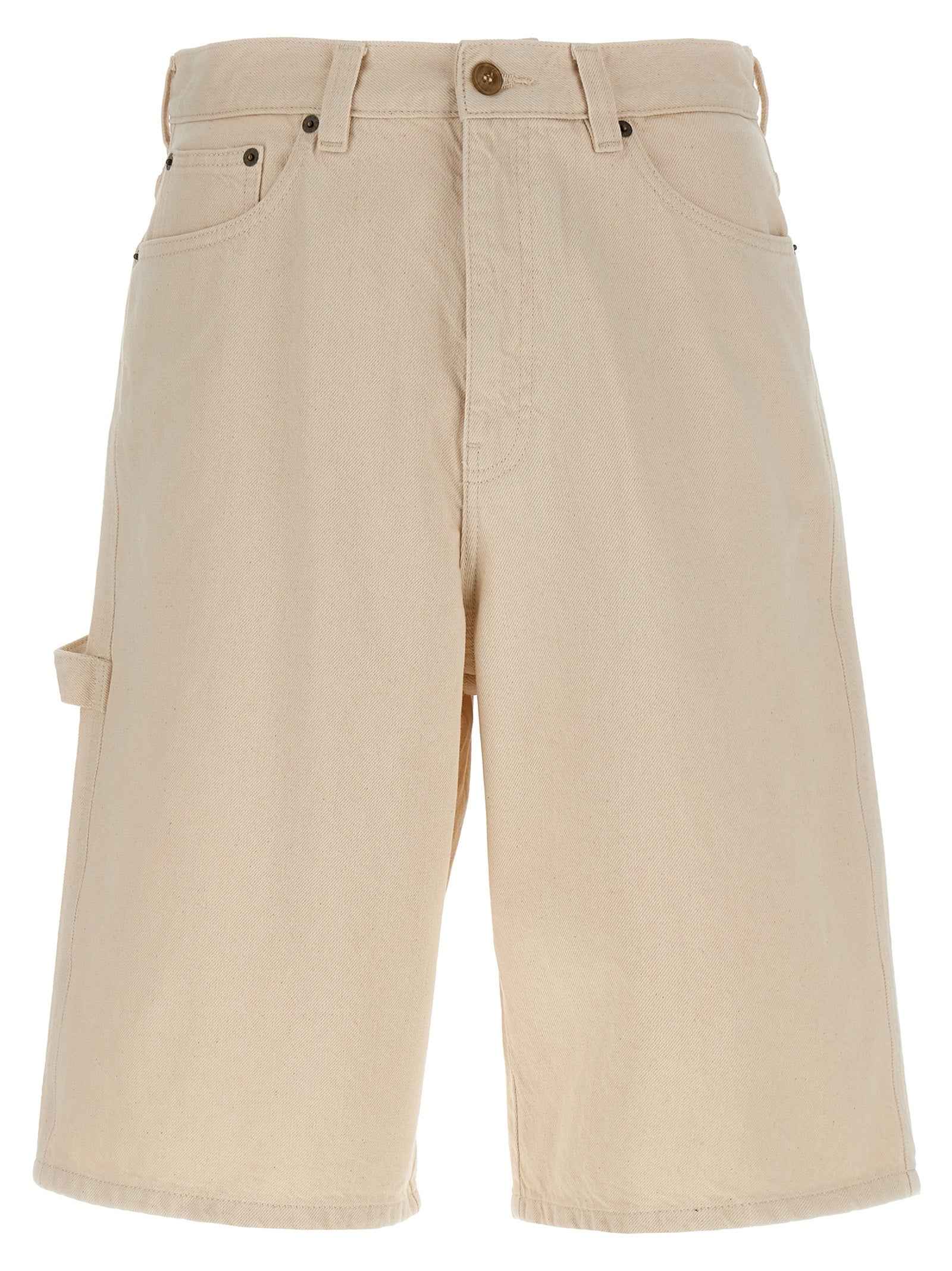 Beige Cotton Bermuda Shorts