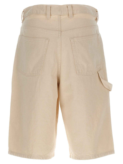 Beige Cotton Bermuda Shorts