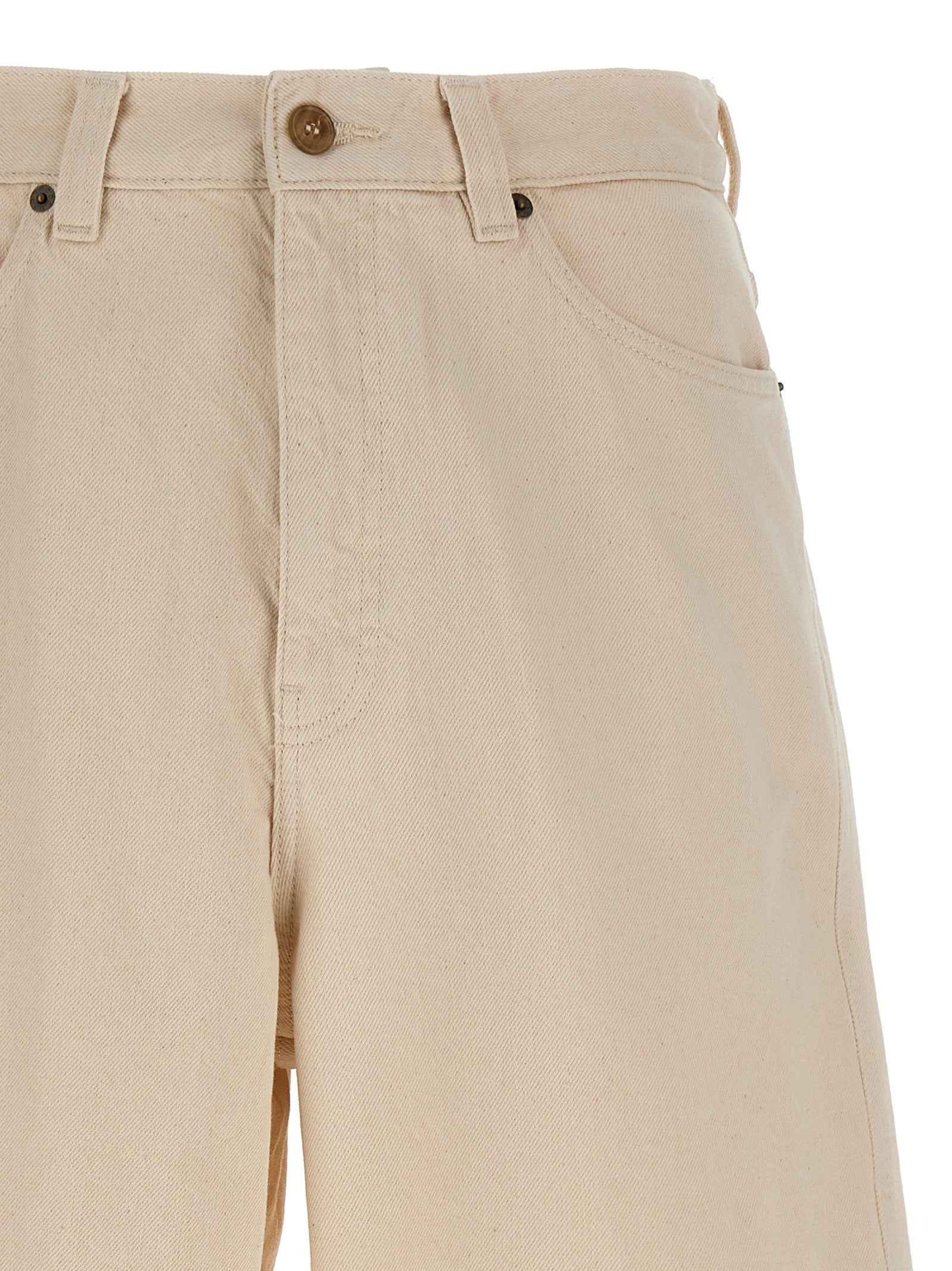 Beige Cotton Bermuda Shorts