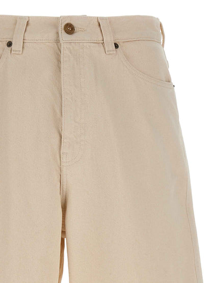 Beige Cotton Bermuda Shorts