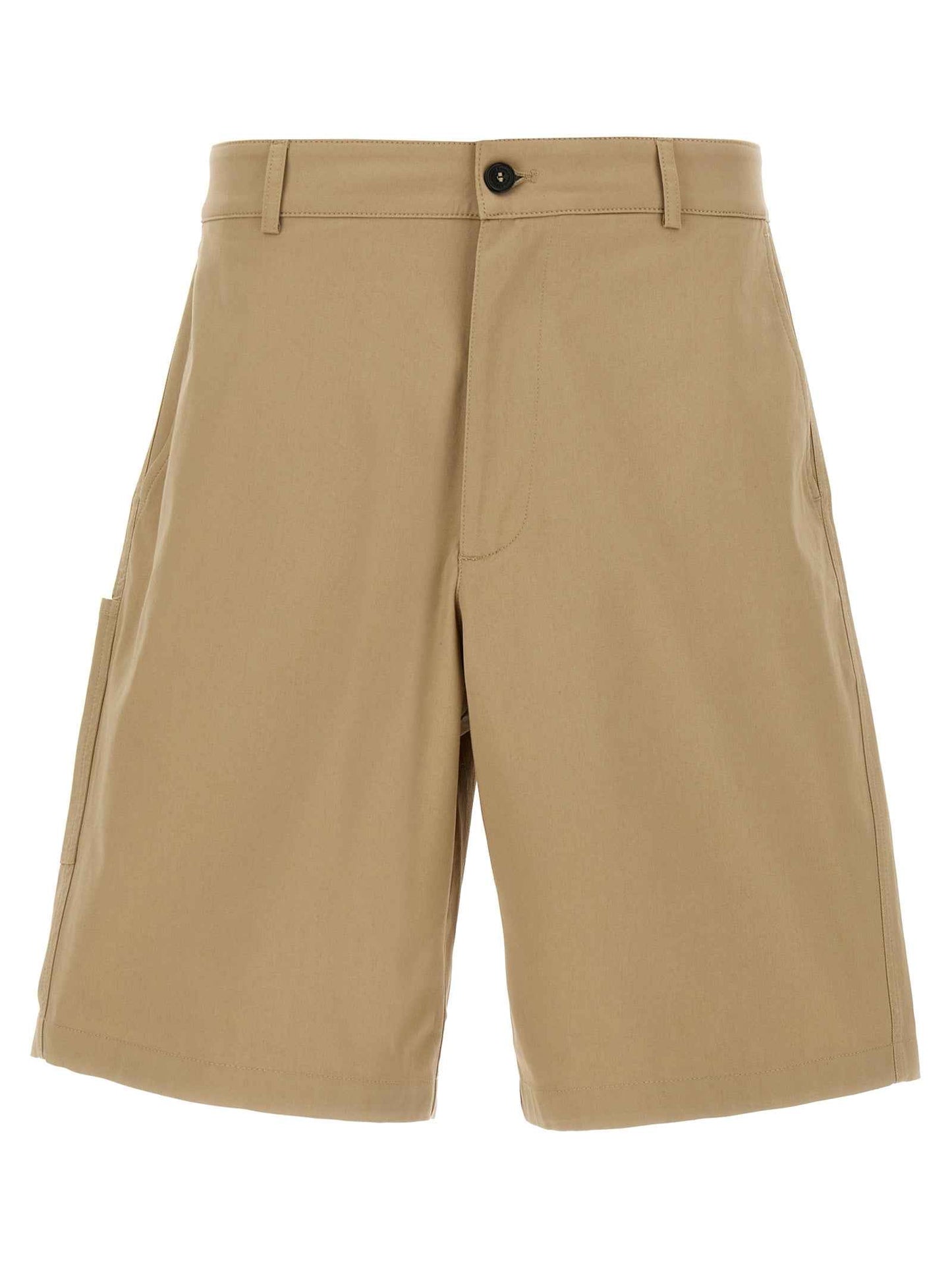 Beige Cotton Bermuda Shorts