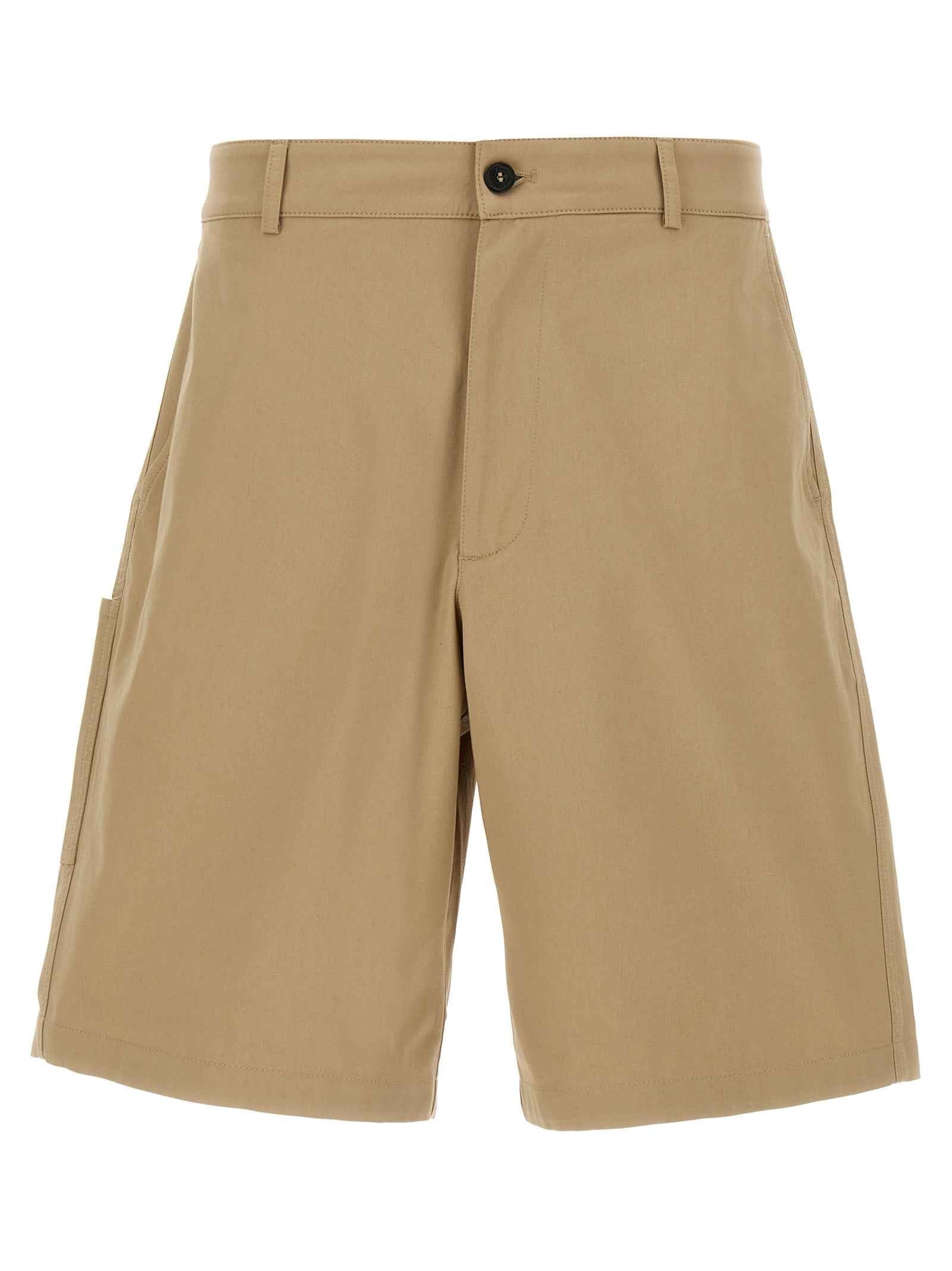 Beige Cotton Bermuda Shorts